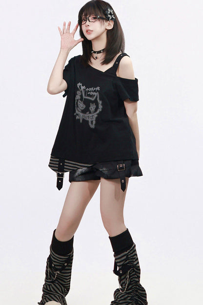 Schwarze-Katze-Rock-Punk-Set
