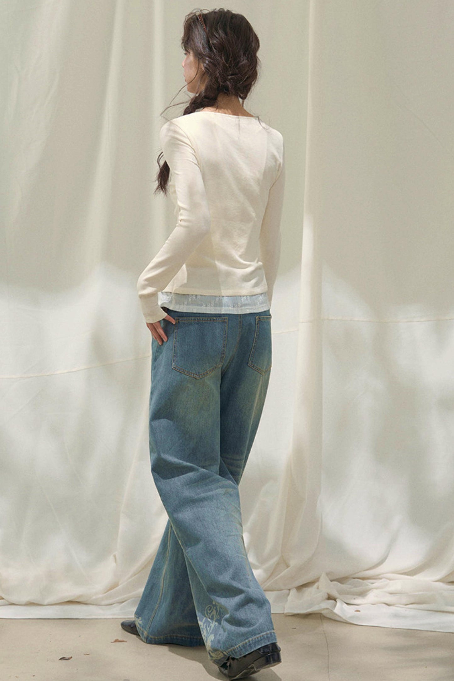 Seashell Lace Layered Top