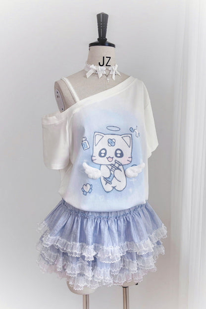 【天使界隈】エンジェルナースキャットTシャツ