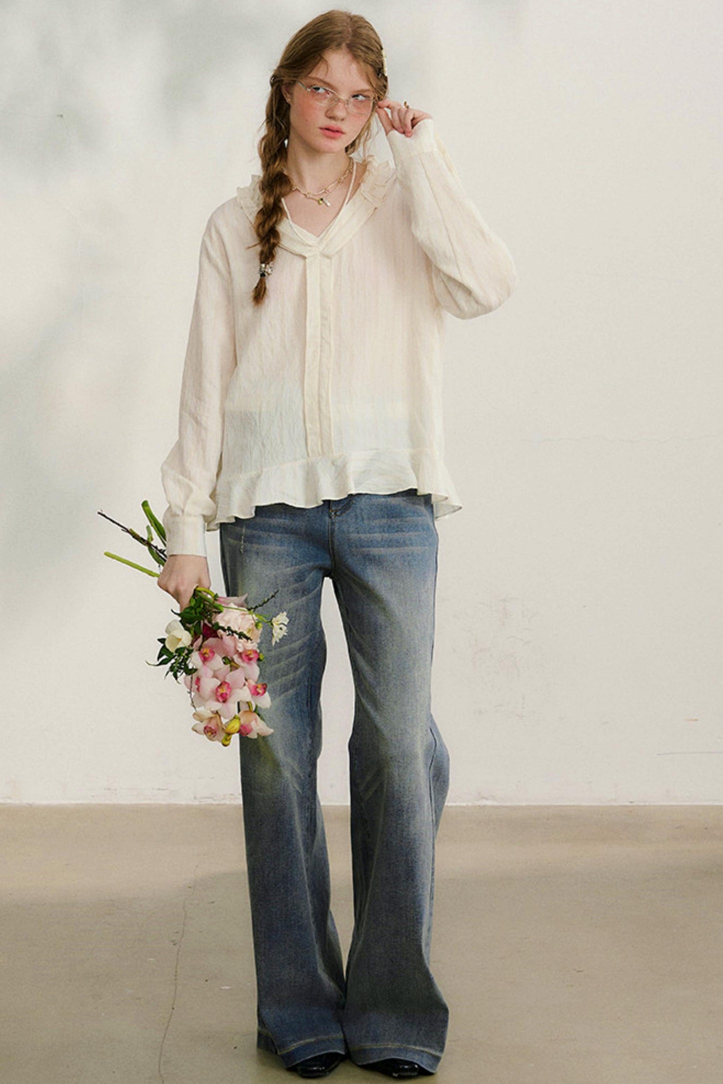 ルーズデニムパンツ