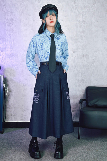 Stellar Meow Full Print Blouse