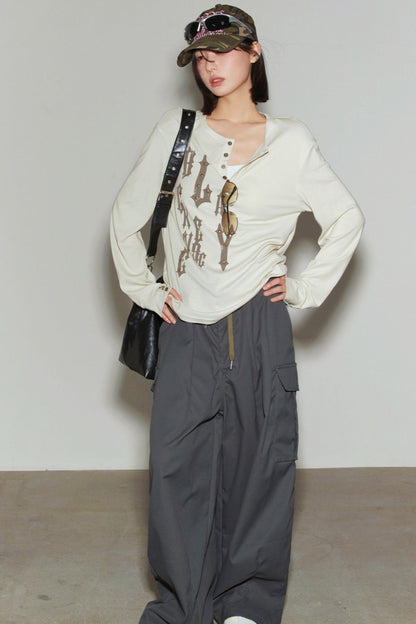 Lyocell Henley Collar Top