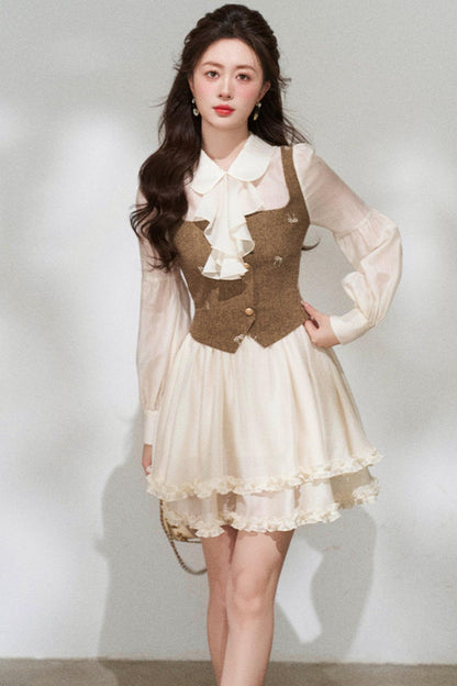 프렌치 니치 포트 투 피스 드레스