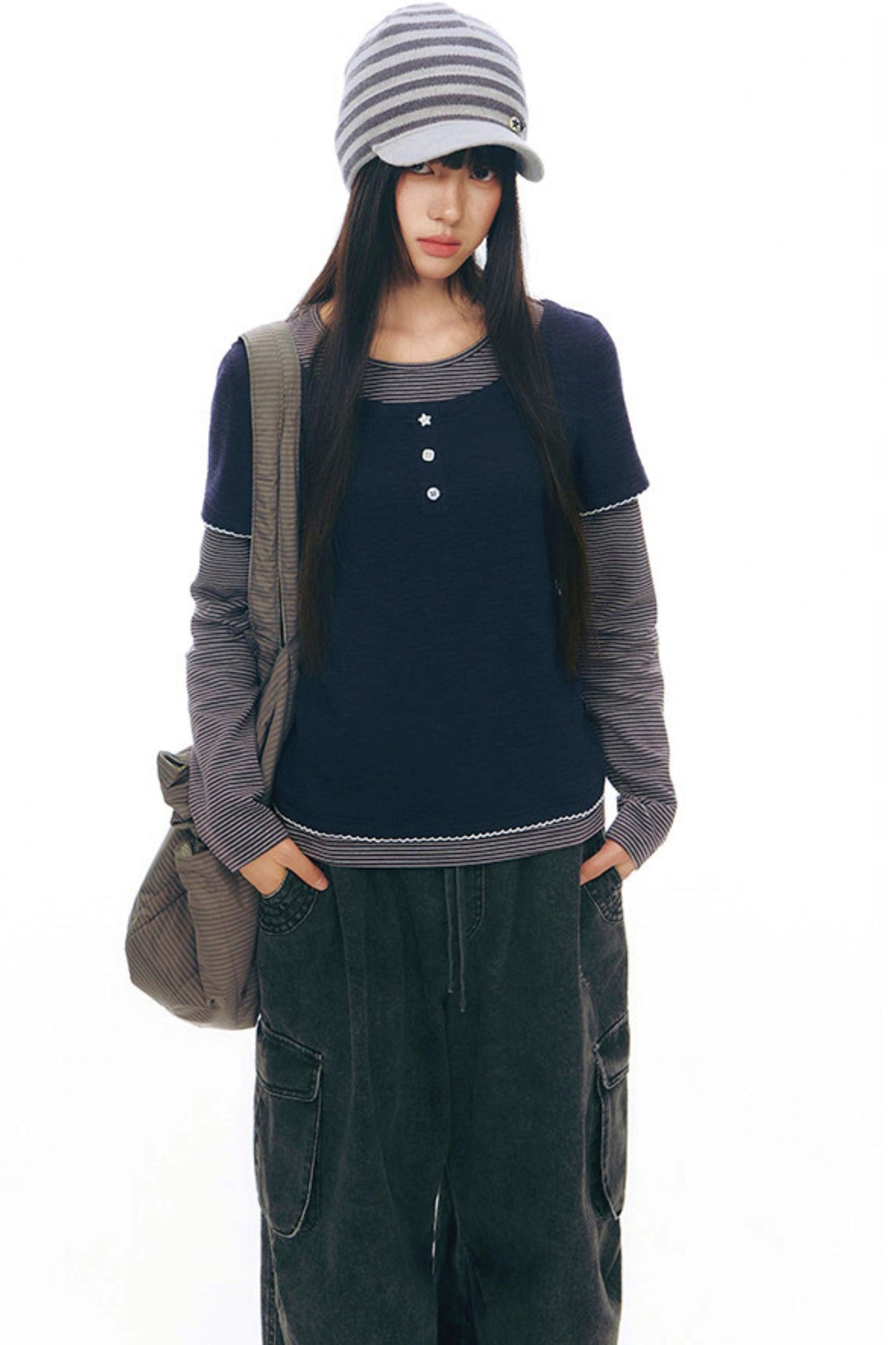 ボーダーニットキャップ