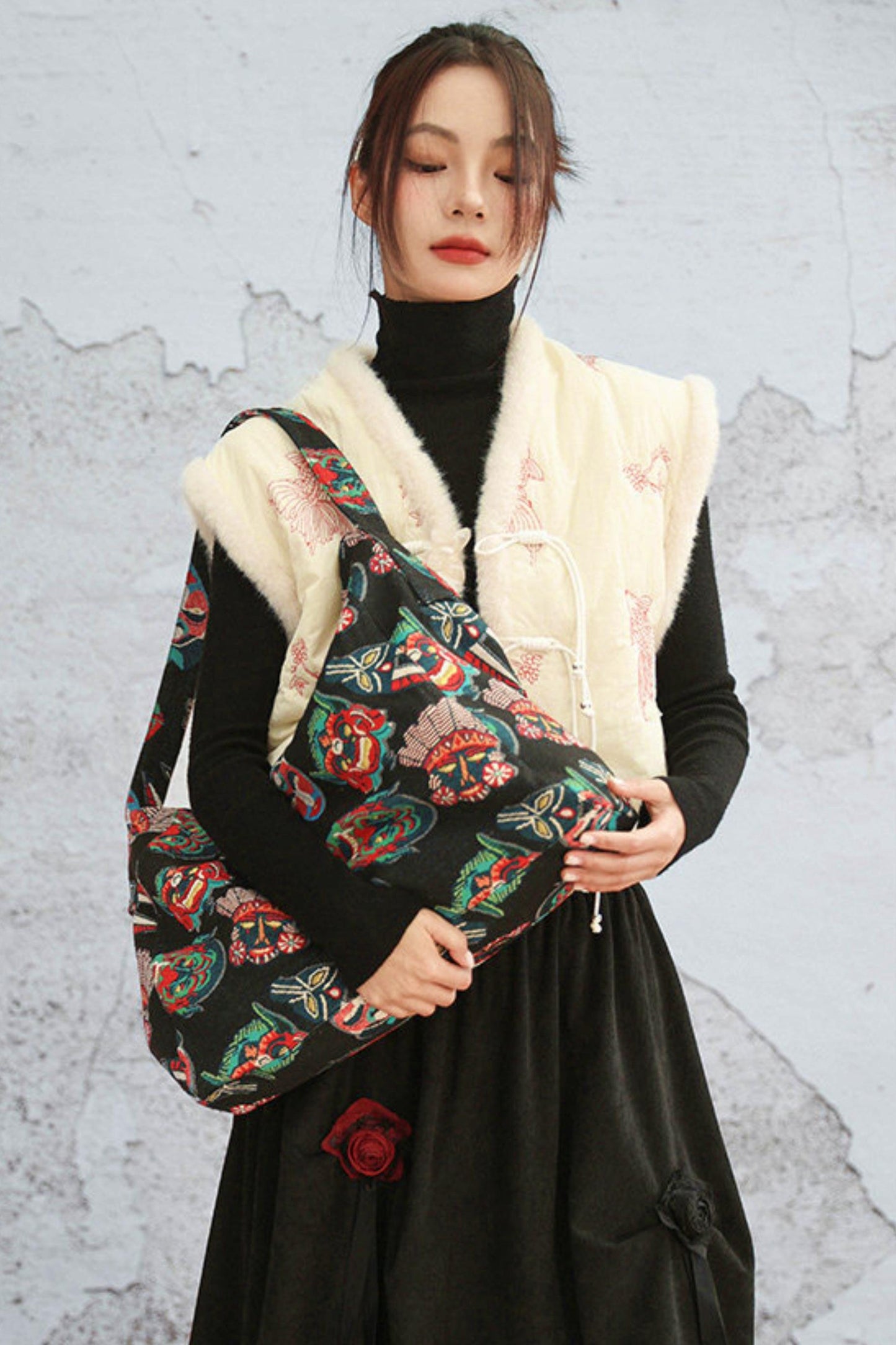 Coy Embroidered Winter Vest