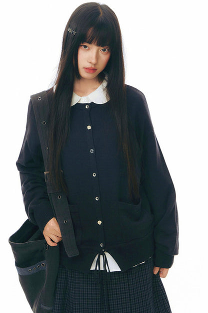 Cardigan in maglia con coulisse