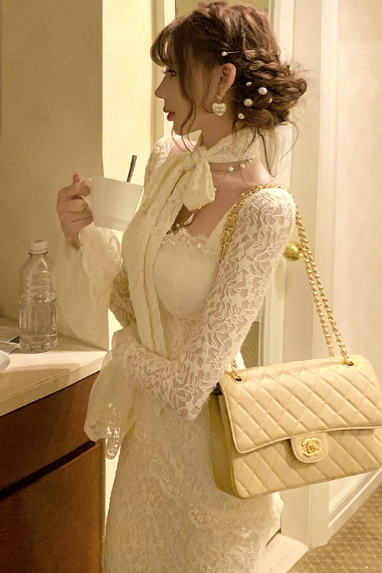 フレンチスタイルレースマーメイドドレス