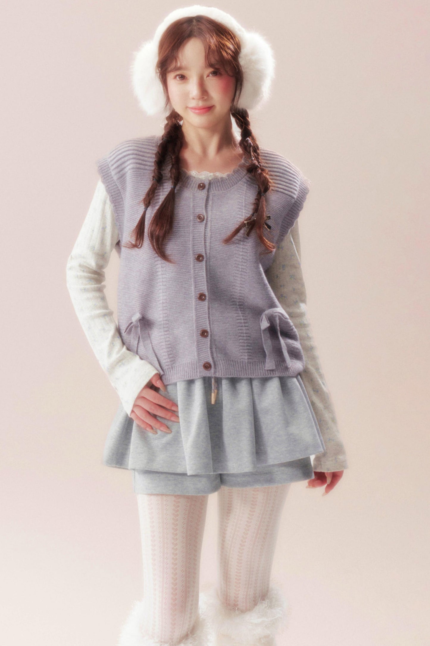 ムーンライトソングリボンニットベスト