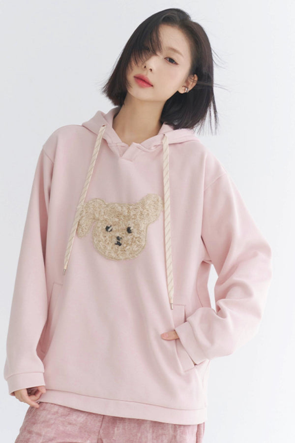 Gravity Museum Plush Puppy Sweatshirt - Women's Winter Comfort Top 2024