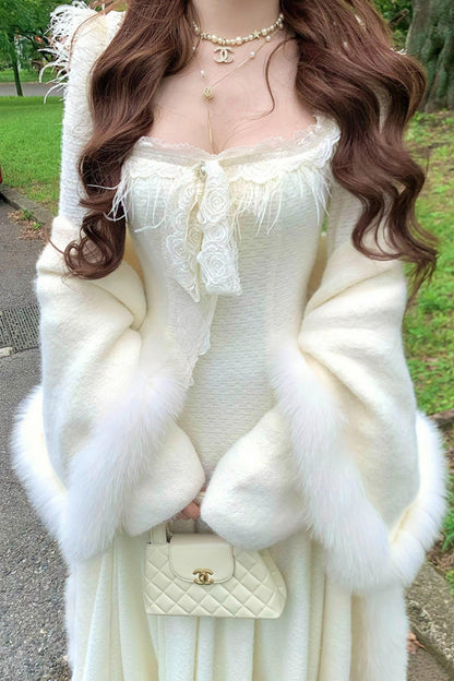 フレンチスイートスリムレースドレス