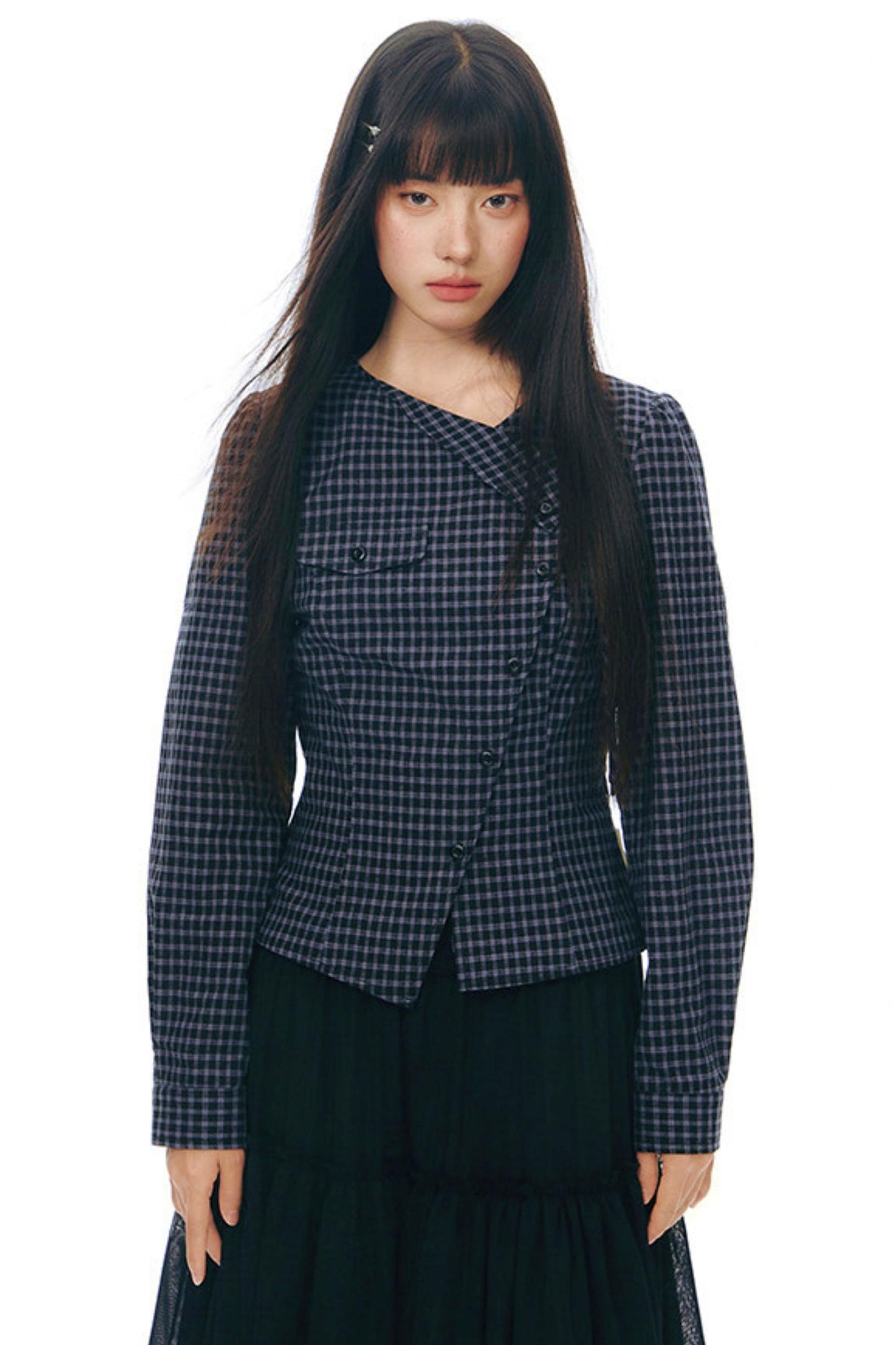 Y2Kリトルチェックドシャツ+スカート