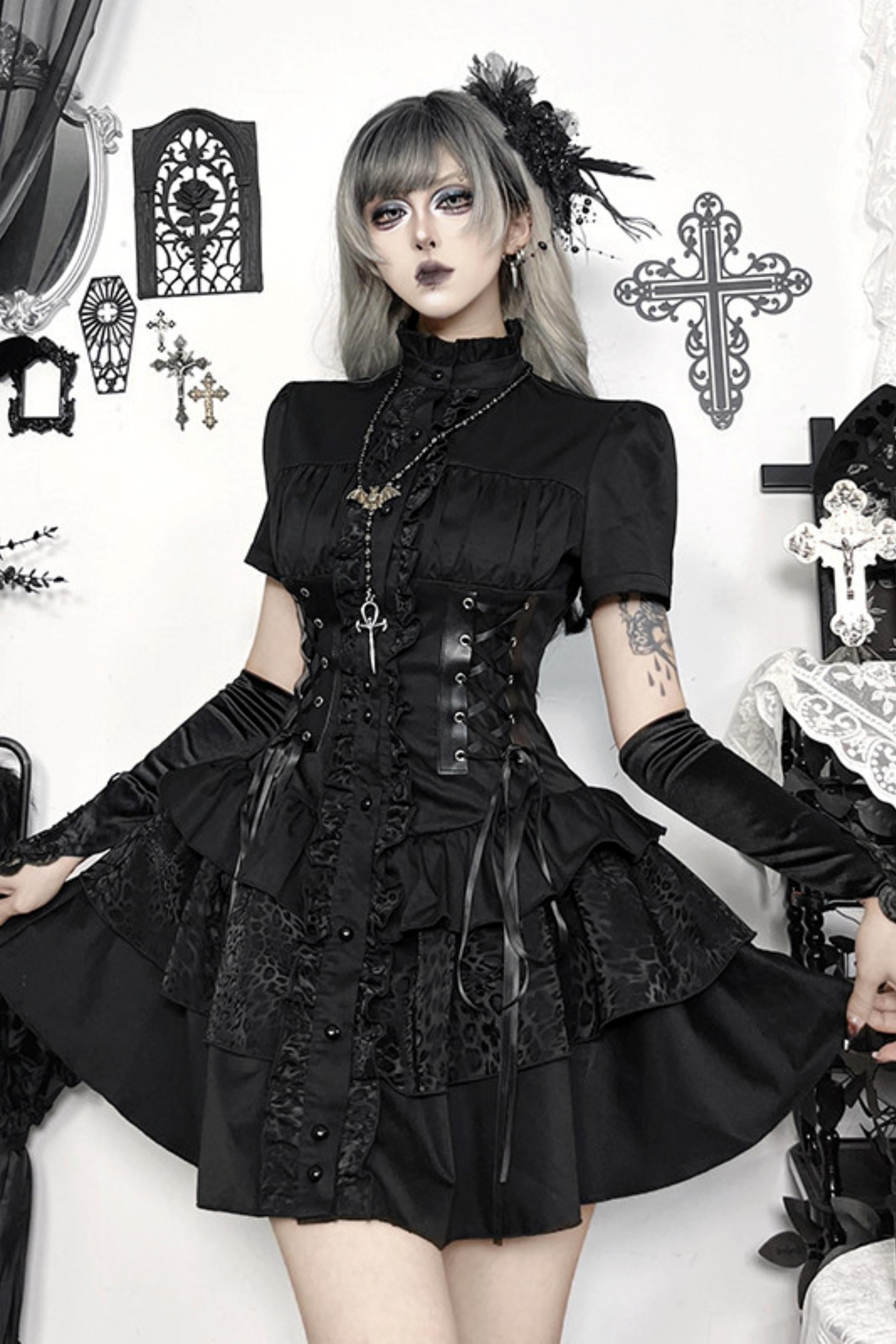 ゴシックコルセットレースアップドレス – Belchic