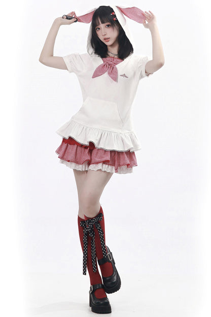 Apple Red Bunny Ear Girly Set