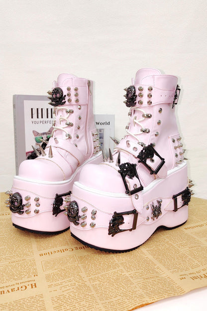 Lolita Punk Round-Toe Boots