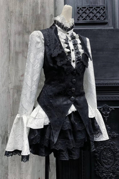 Gothic Prince Princess-Sleeve Blouse