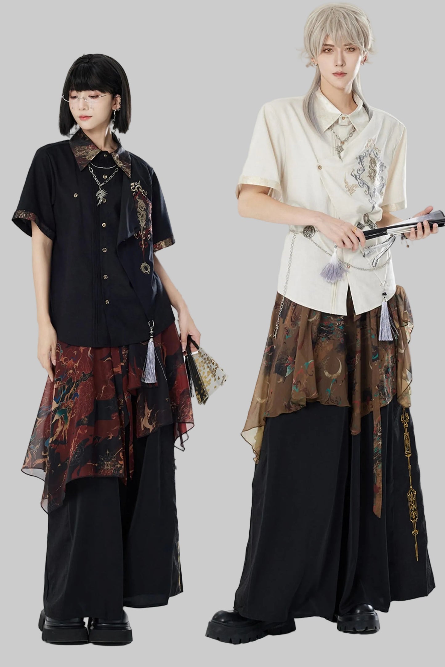 Chiffon Print Multiway Apron Skirt