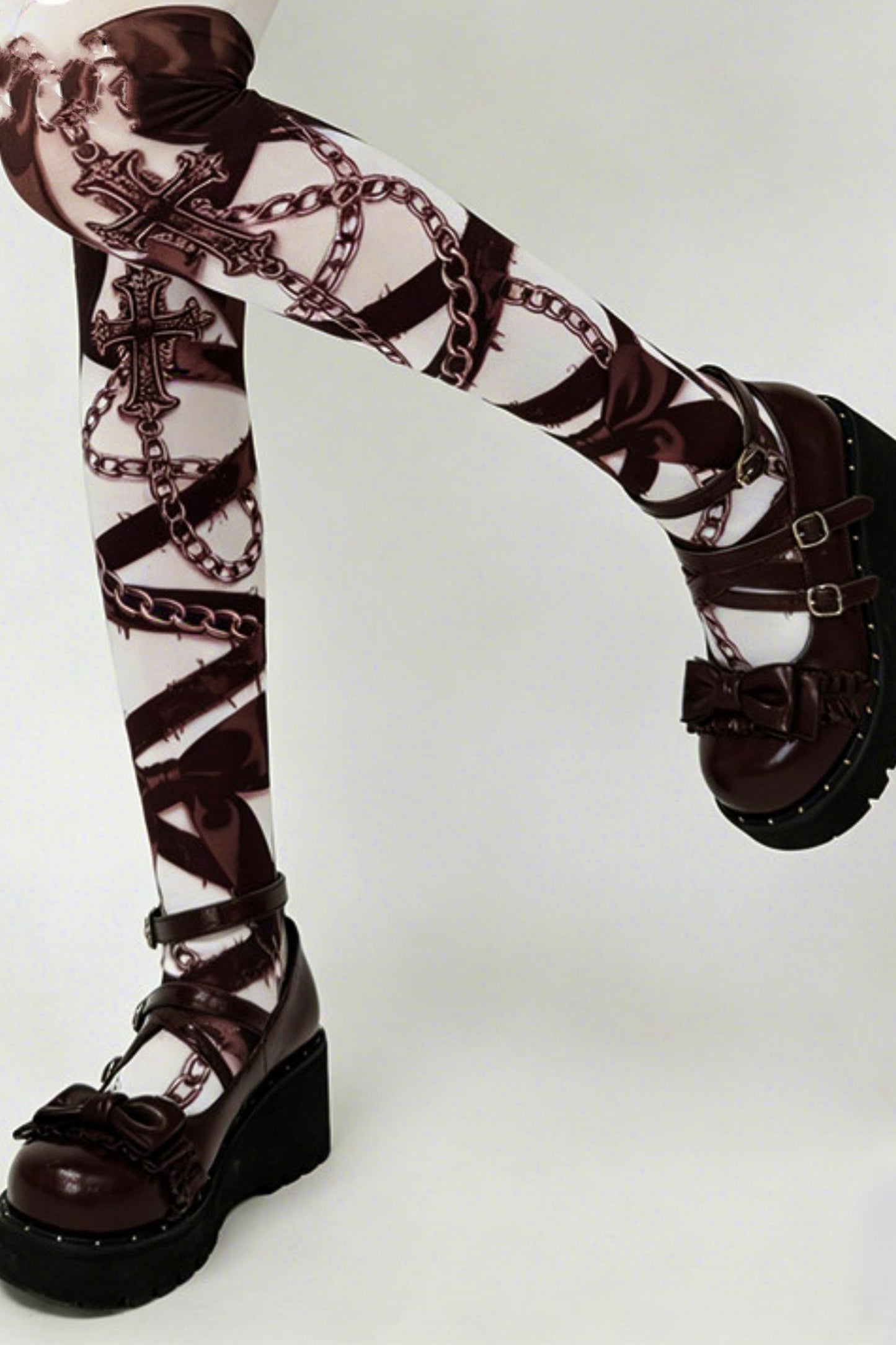 Blood Contract Cross Ribbon Gothic Tights
