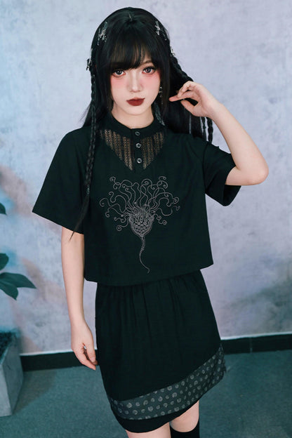 深海刺繍ダークドールセットアップ