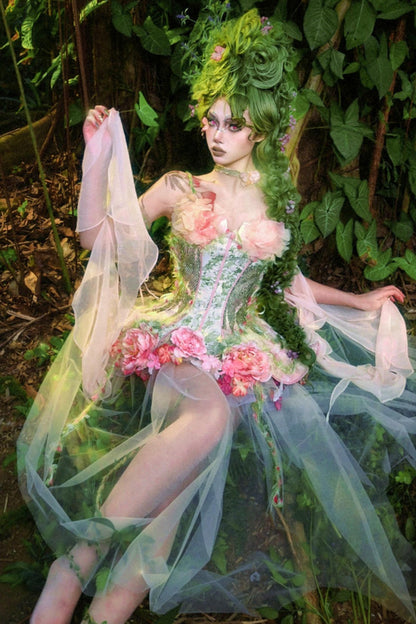 Forest Elf Corset Dress Setup