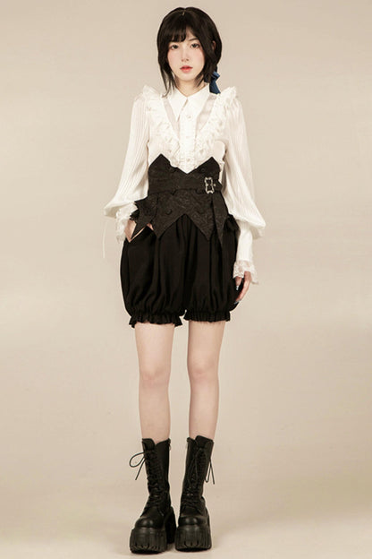 【予約商品】エレガントシフォンランタン袖シャツ