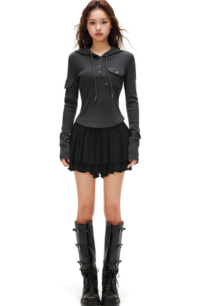 スエードラッフルドスカート