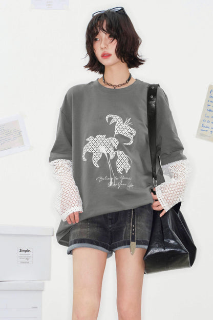 Schattengewebe-Spitzenoberteil