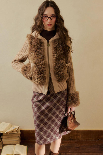 Cat Ear Fur Knit Jacket