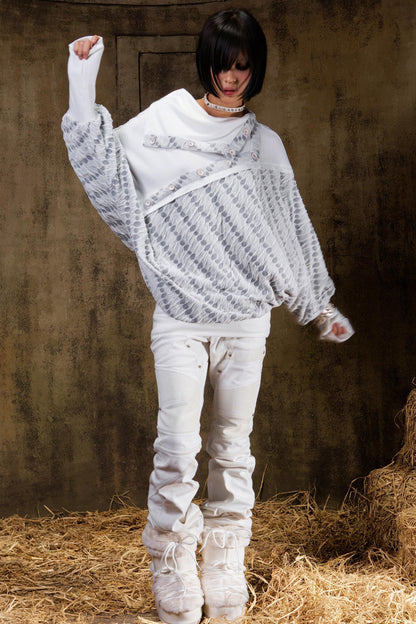 Stacked Collar Batwing Top