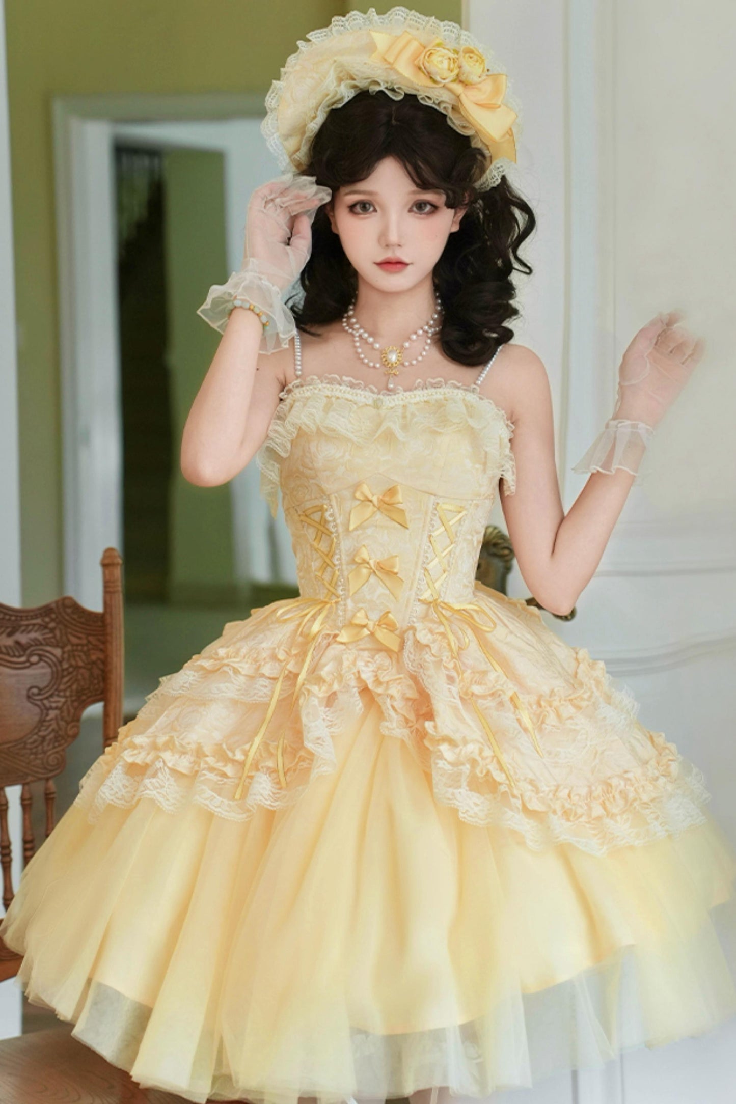 Flower Sweet Mesh Corset Lolita Setup