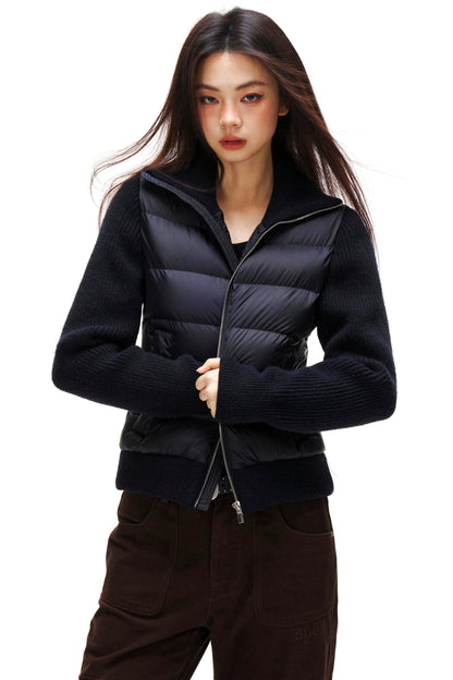 Ribbed Patchwork Down Jacket