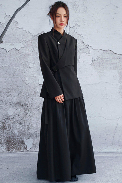 ダークモードワイドレッグパンツ