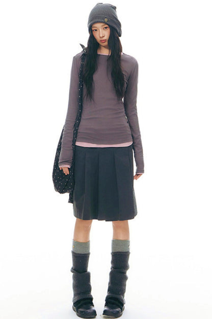 Y2Kボタンレイヤードトップス