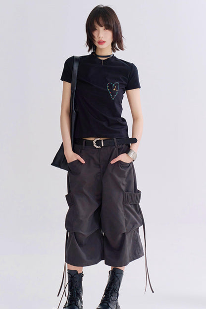 Slim Love Graphic Cropped Tee