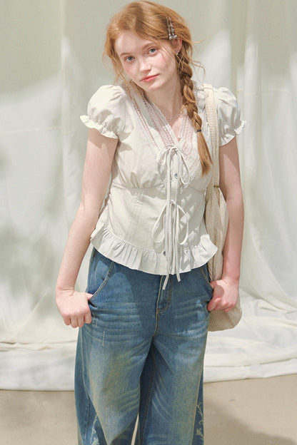 Laser Embossed Vintage Jeans