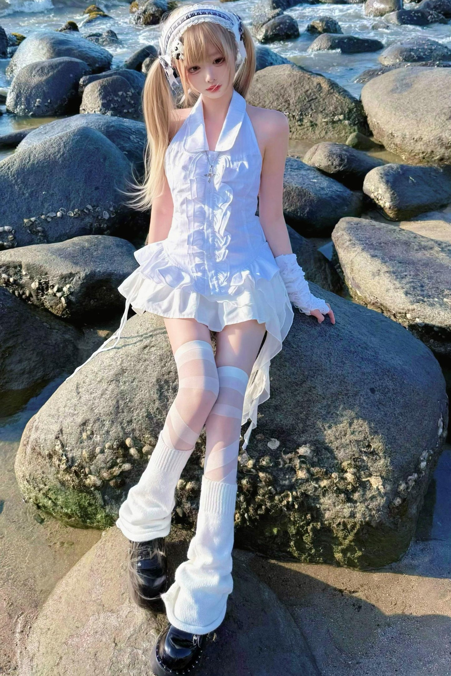 Gothic-Maid-Halter-Oberteil