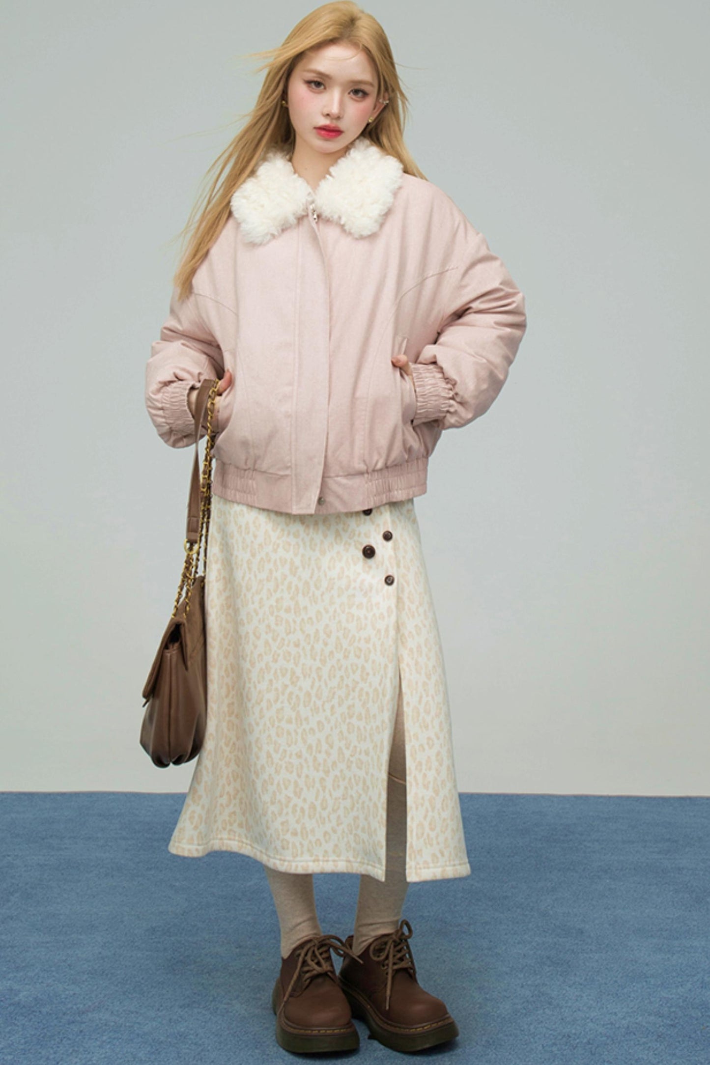 レオパードスウィートハートニットスカート