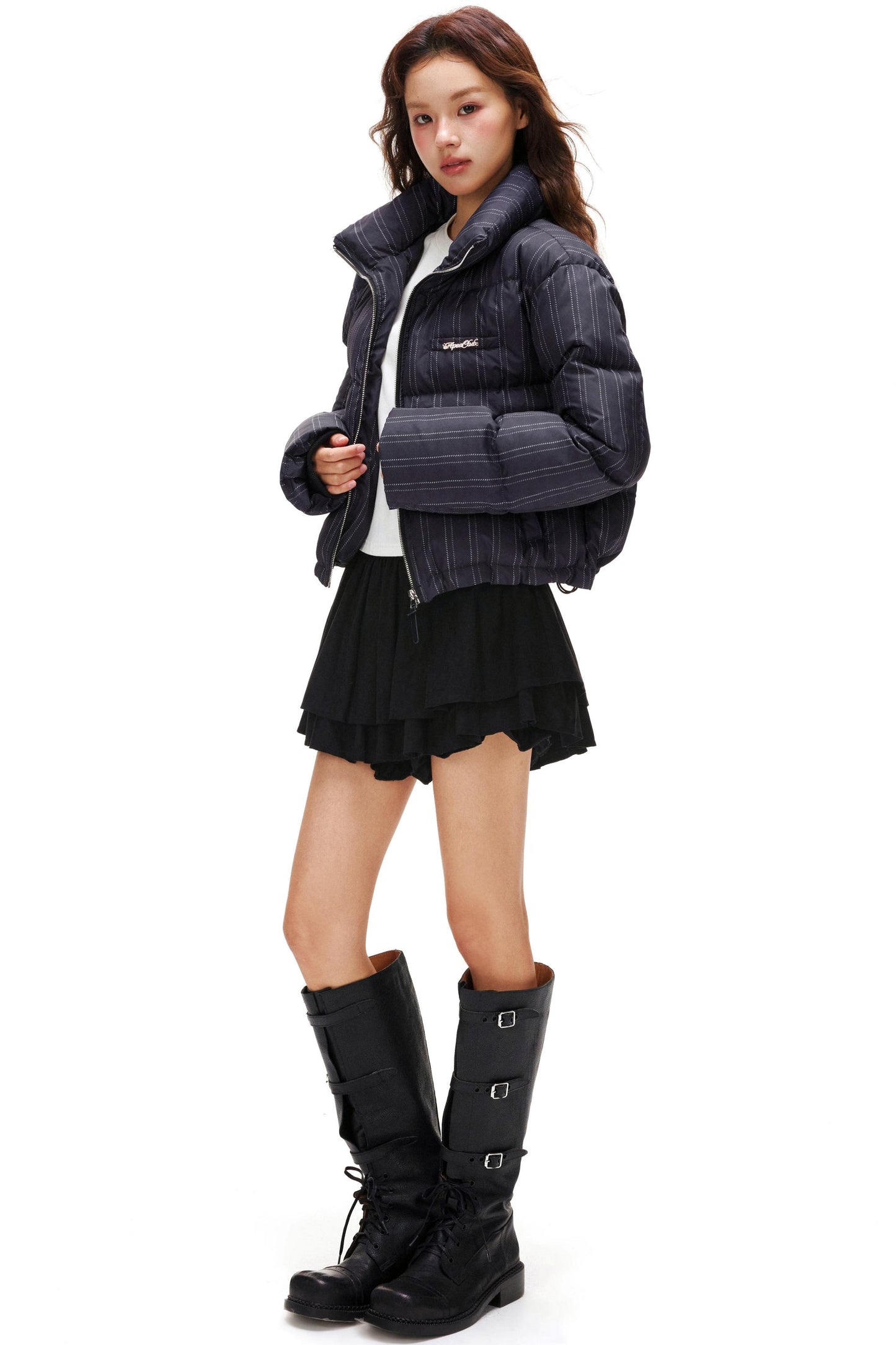 スエードラッフルドスカート