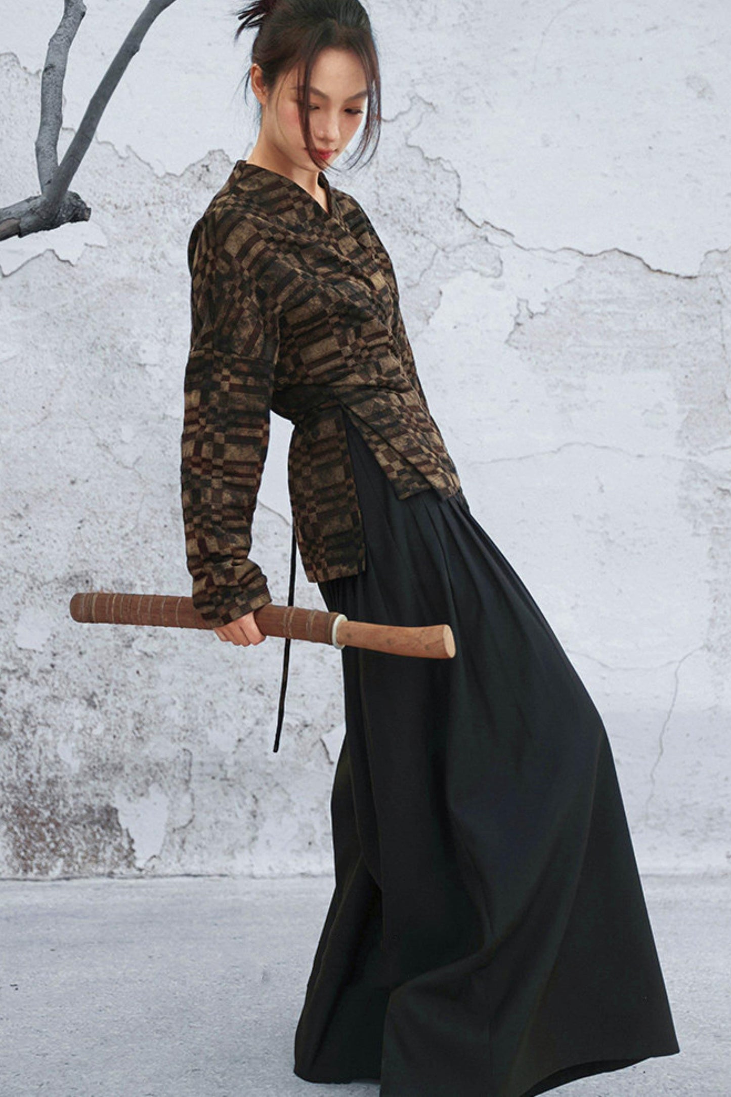 ダークモードワイドレッグパンツ