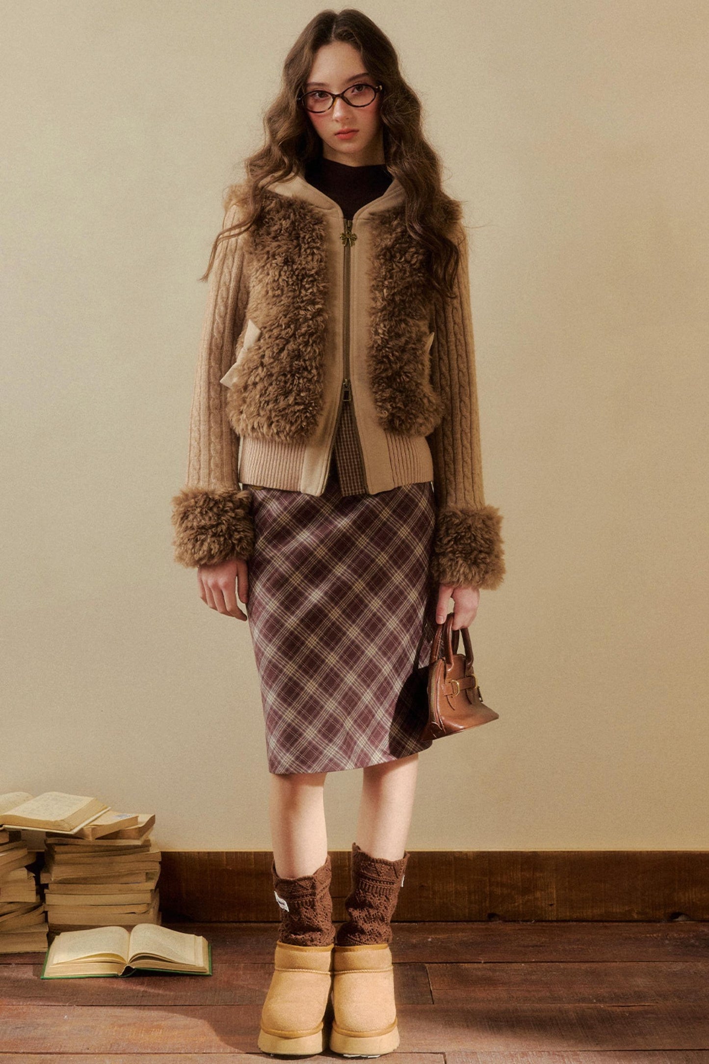 Cat Ear Fur Knit Jacket