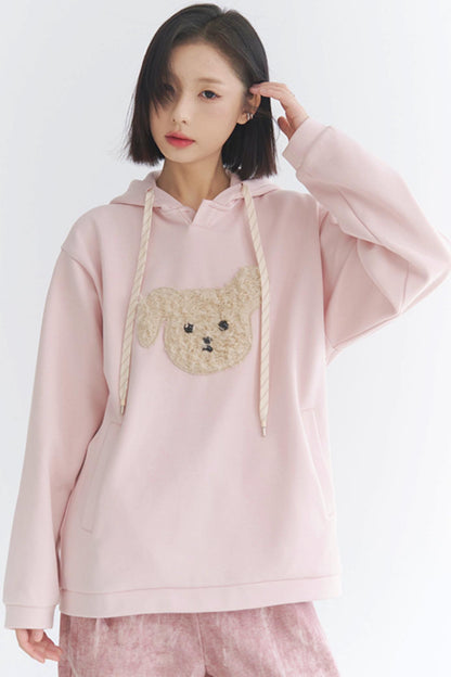 Gravity Museum Plush Puppy Sweatshirt - Women's Winter Comfort Top 2024