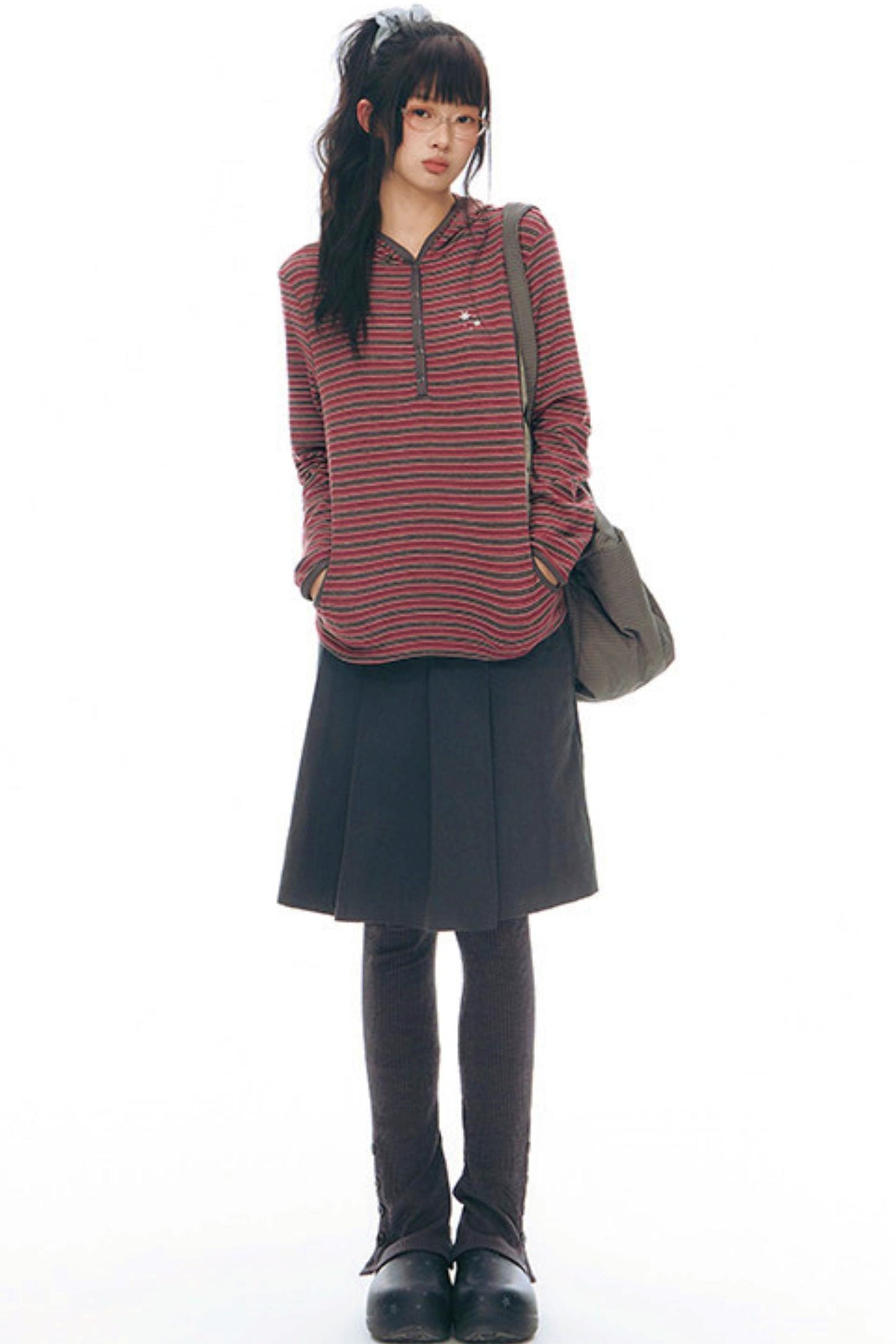 プリーティッドエーラインミディスカート