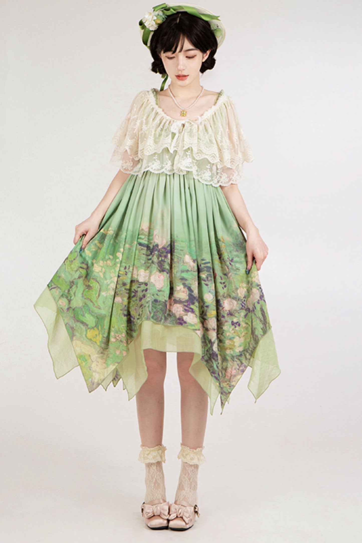 クラシックシフォンローズドレスセットアップ