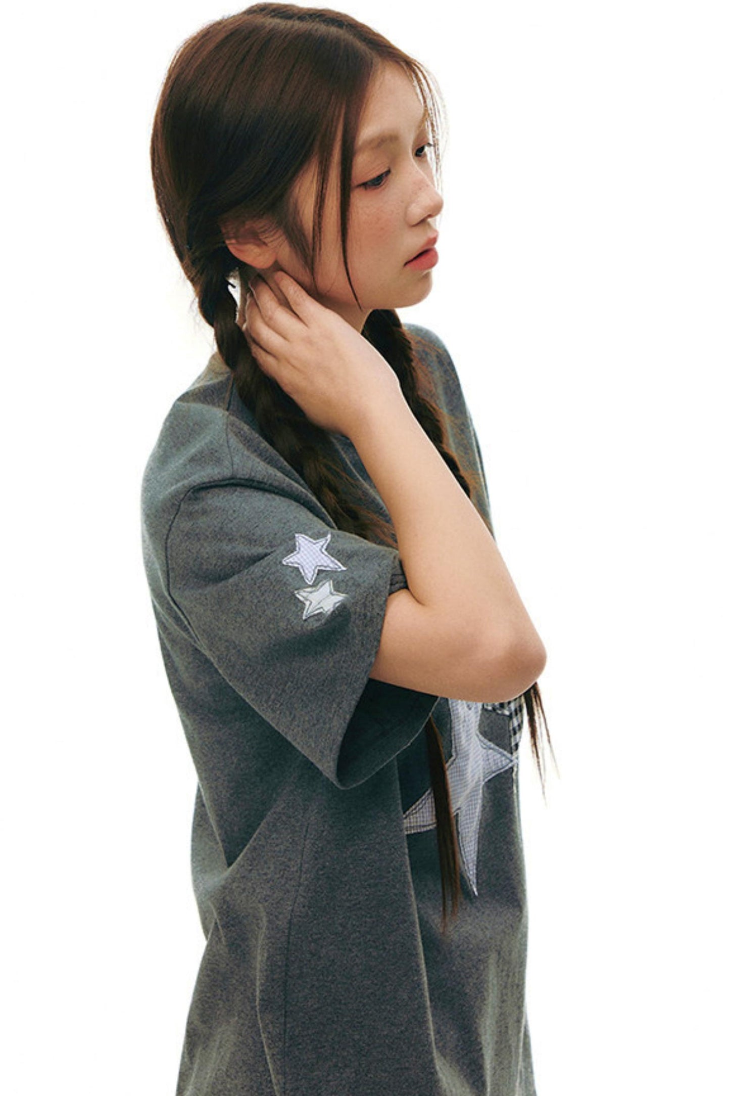 星星貼布寬鬆Y2K上衣