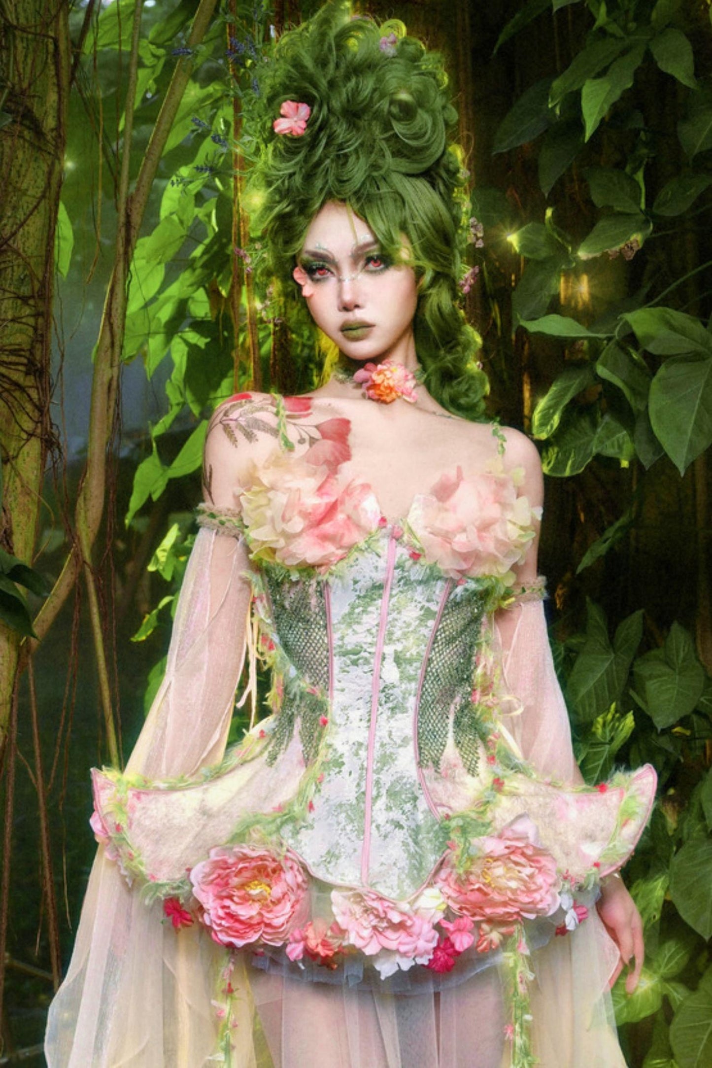 Forest Elf Corset Dress Setup