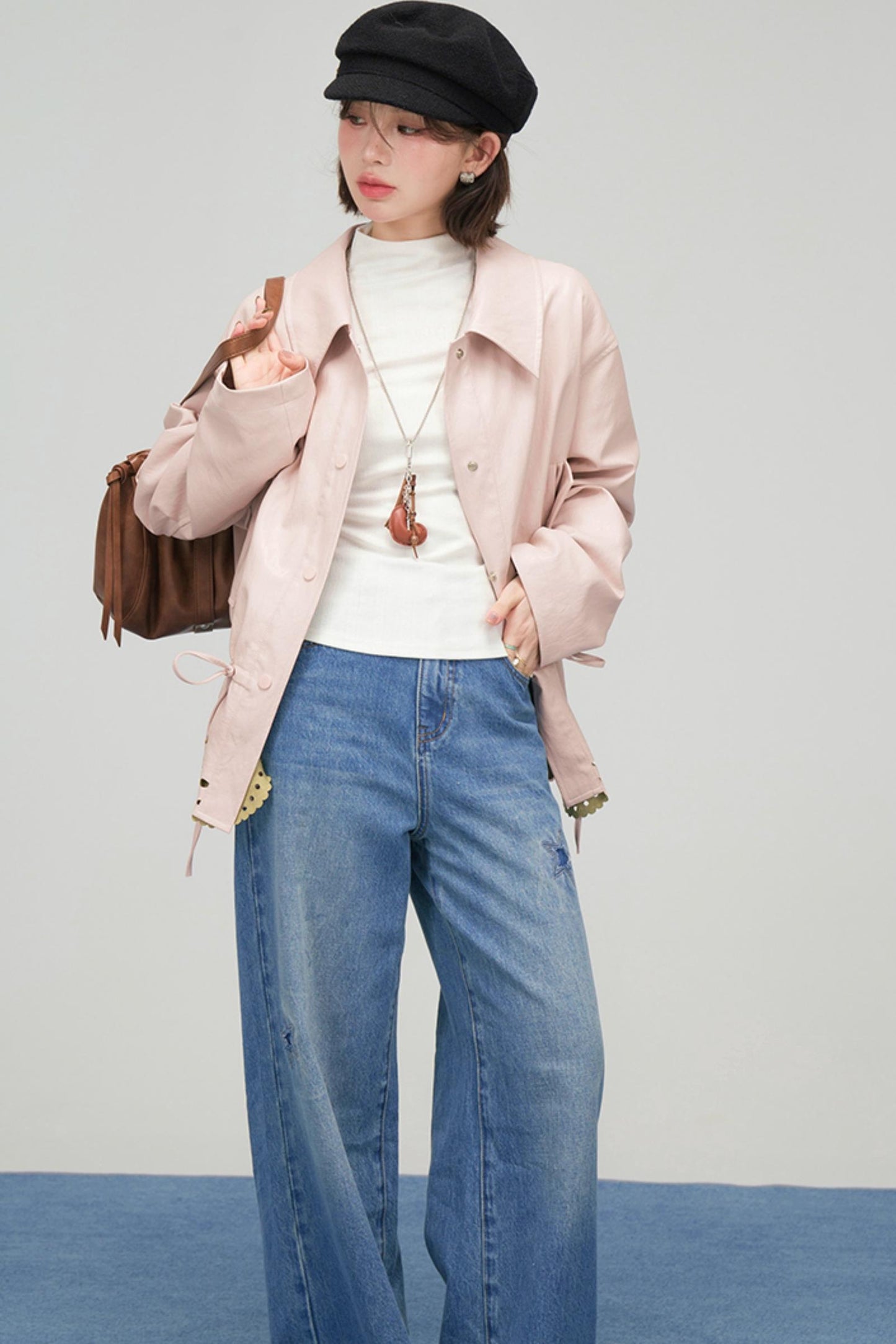 フロストブルースターパッチデニムパンツ