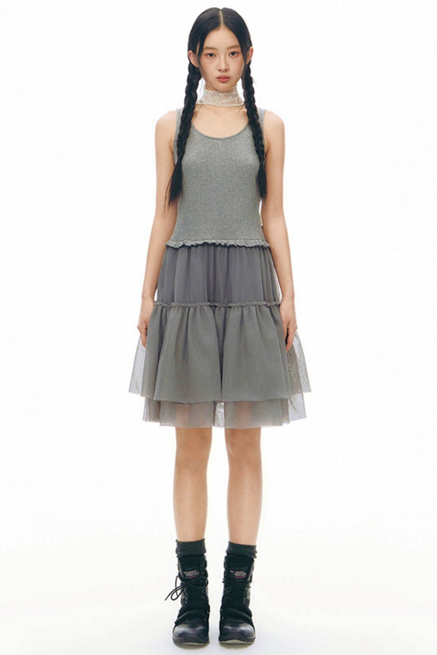 Robe chasuble en tulle Y2K