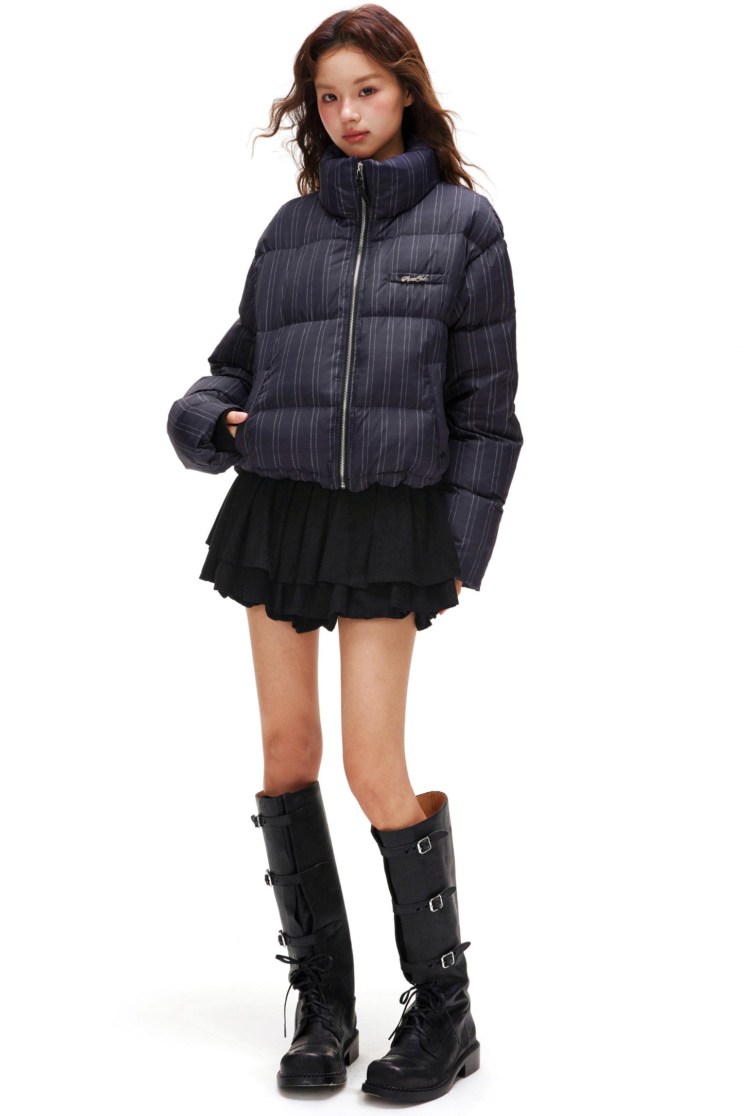 スエードラッフルドスカート