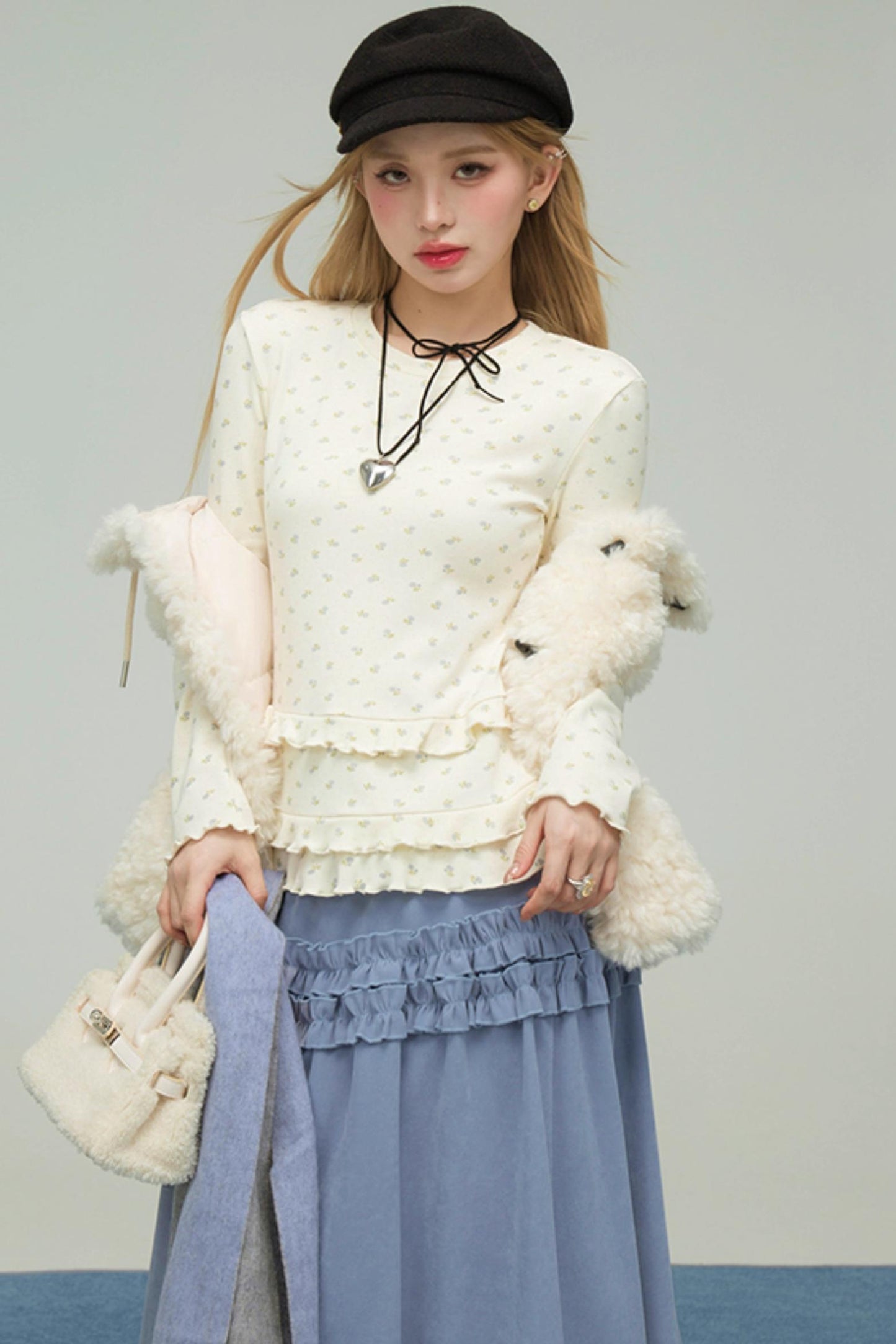 スウィートハートラッフルドバッドスカート