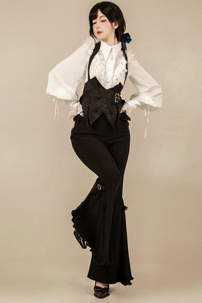 【予約商品】エレガントシフォンランタン袖シャツ