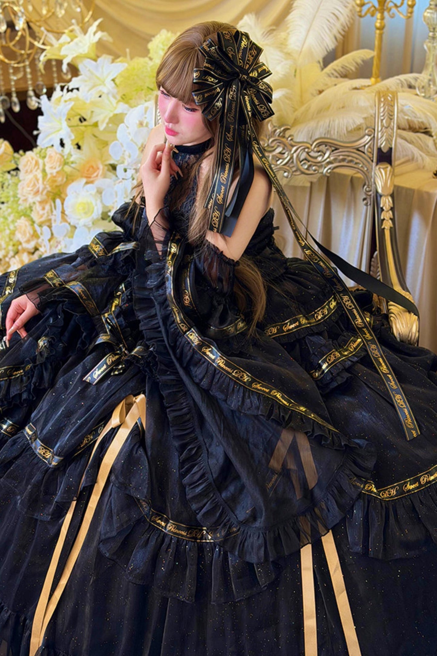Elegant Gothic Lolita Dress + Accessories